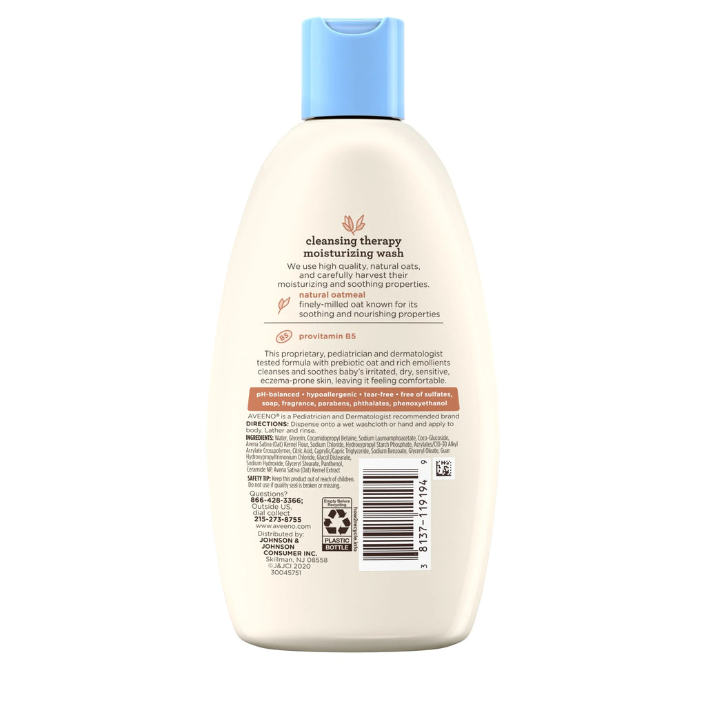 Infant Baby Cleansing Therapy Moisturizing Bath Body Wash, Oatmeal, 8 Fl Oz