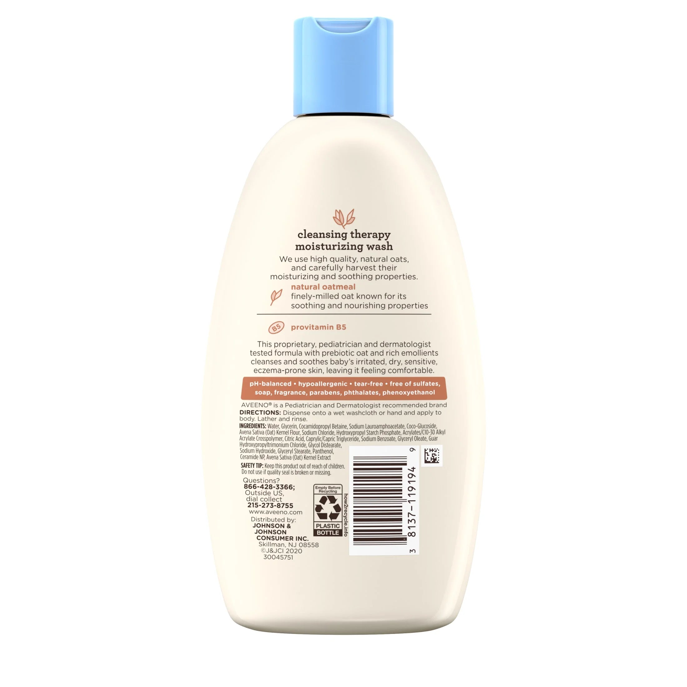 Infant Baby Cleansing Therapy Moisturizing Bath Body Wash, Oatmeal, 8 Fl Oz